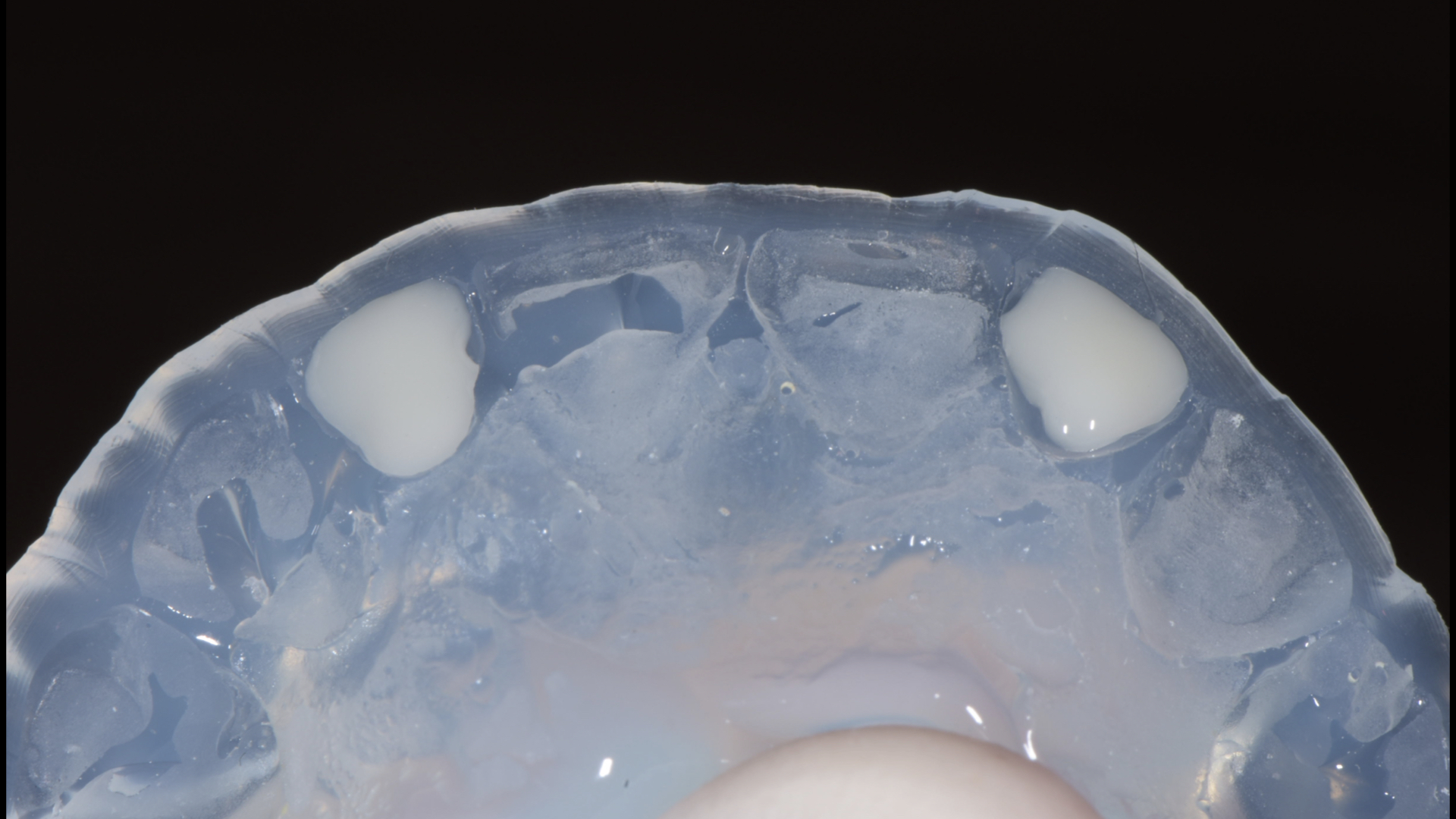 利用矽膠印膜材複製預定的樹脂型態